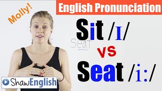 English Pronunciation Sit ɪ vs Seat i [upl. by Artenek719]