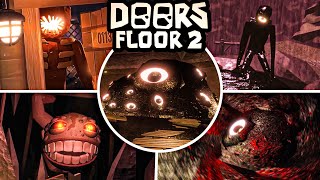 FLOOR 2 ENDING  ALL CUTSCENES amp BOSSES  DOORS Floor 2 Update The Mines [upl. by Gilligan]