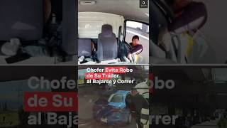 Chofer evita robo de su tráiler al bajarse y echarse a correr en la MéxicoPuebla  N Shorts [upl. by Eylk]