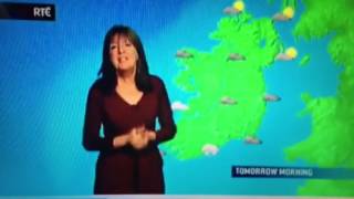 Evelyn Cusack blooper rte weather [upl. by Ahsilrak]