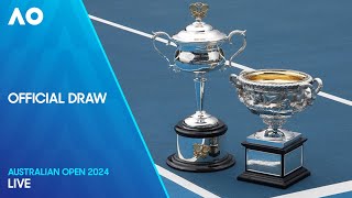 LIVE  Official Draw  Australian Open 2024 [upl. by Marlane]