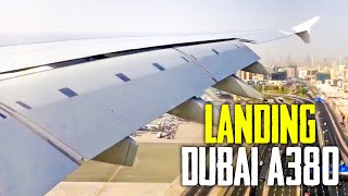 AMAZING A380 Landing At Dubai International Airport DXB Emirates HD 60FPS [upl. by Ehcram585]