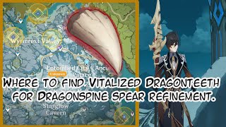 Genshin Impact Where to Find Vitalized Dragontooth Dragonspine Spear Refinement Material [upl. by Karylin558]