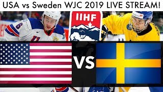 USA vs Sweden WJC 2019 LIVE STREAM GAME REACTION IIHF World Junior Championships Prelim Game [upl. by Pronty]