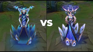 Porcelain Lissandra vs Prestige Porcelain Lissandra Skin Comparison  League of Legends [upl. by Esimaj]