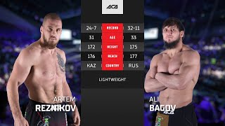 Артем Резников vs Али Багов  Artem Reznikov vs Ali Bagov  ACA 168  Moscow [upl. by Odnam]