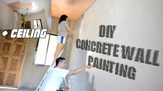 DIY CONCRETE WALL PAINTING PINOY STYLE [upl. by Merritt541]