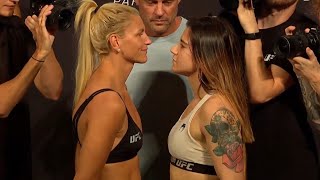 Stephanie Egger vs Ailin Perez  Weighin FaceOff  UFC Fight Night Gane vs Tuivasa  rWMMA [upl. by Glanti]