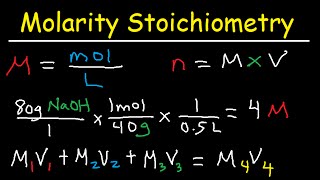 Molarity Dilution Problems Solution Stoichiometry Grams Moles Liters Volume Calculations Chemistry [upl. by Otter775]