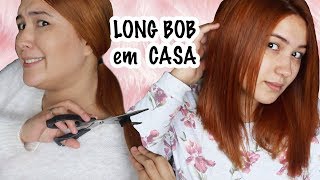 CORTE LONG BOB EM CASA ♡  Passo a passo [upl. by Yedarb22]