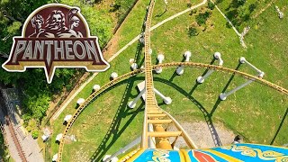 Pantheon On Ride POV  Busch Gardens Williamsburg [upl. by Noterb]