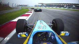 Fernando Alonsos Superb Start  2004 Malaysian Grand Prix [upl. by Derril]