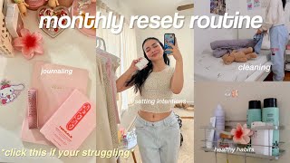 MONTHLY RESET ROUTINE ✨ getting my life together cleaning setting goals [upl. by Lamont]