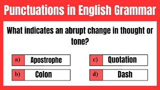 Punctuations in English Grammar Quiz [upl. by Oralia]