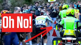 Tadej Pogacar Enraged With Police Motorbike At Volta a Catalunya [upl. by Amorete]