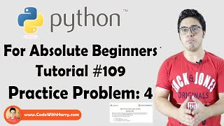 Python Problem 4  Python Tutorials For Absolute Beginners In Hindi 109 [upl. by Jc]