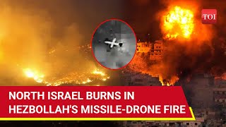 Haifa Under Attack Hezbollah Bombs 2 IDF Bases Israeli Weapons Factory Drones Spark Fire  Watch [upl. by Nylrak]