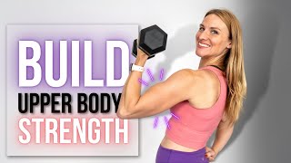 40minute UPPER BODY STRENGTH TRAINING at home for STRENGTH DEFINITION amp ENDURANCE [upl. by Landry]