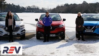 The REV Test Small SUVs Hyundai Tucson vs Nissan Qashqai vs Renault Kadjar [upl. by Aleehs]