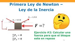 Cómo hallar una fuerza para mantener cuerpo en reposo 1ra Ley de Newton [upl. by Ynttirb]