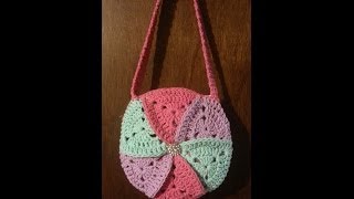 How to Crochet a Purse  Granny Triangle Pinwheel Purse [upl. by Brunelle857]