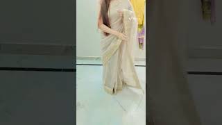 tissue zari saree styling saree design tissue sareesaree drapingstitching sewing [upl. by Sivra]