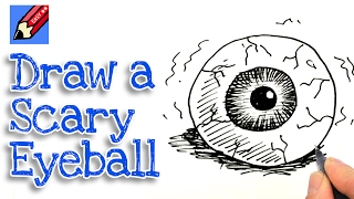 Learn how to draw a scary eyeball real easy  Step by Step with Easy  Spoken Instructions [upl. by Jez]