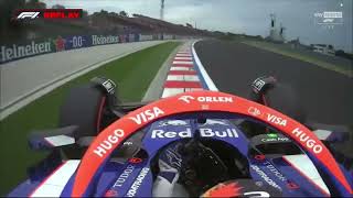 Yuki Tsunoda Huge Airborne Crash  2024 Hungarian Grand Prix Qualifying [upl. by Notlad457]