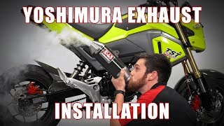 How to install Yoshimura RS2 Full Exhaust System on a 2017 Honda Grom by TST Industries [upl. by Merari]