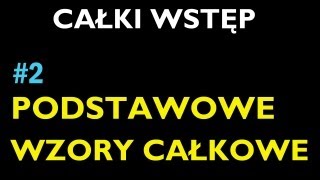 PODSTAWOWE WZORY CAŁKOWE 2  Dział Całki  Wstęp  Matematyka [upl. by Anielram486]