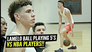 LaMelo Ball Full 5v5 Scrimmages vs NBA PROS Proves Hes 1 Pick Worthy at Rico Hines Runs [upl. by Enileqcaj]