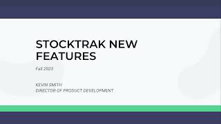 StockTrak New Features  Fall 2023 [upl. by Gav187]