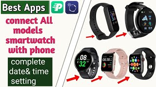 Connect Smart Watch With Phone  Connect All models Smart Watches With these Apps Complete setup [upl. by Adieno]