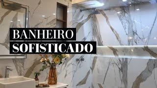 Tour pelo banheiro marmorizado dos sonhos com Calacata Oro Lux  Biancogres [upl. by Luapnaes]