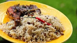 Dry Pigeon Peas And Rice vegetarian TastyTuesdays  CaribbeanPotcom [upl. by Eldredge]