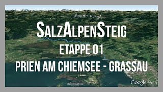 SalzAlpenSteig  Etappe 1 Prien am Chiemsee  Grassau  Bayern Salzburg Oberösterreich  GPSTrack [upl. by Clo831]