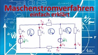 Maschenstromverfahren EINFACH ERKLÄRT  Grundlagen Elektrotechnik [upl. by Dorise448]