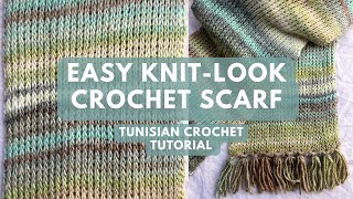 Easy Knit Look Tunisian Crochet Scarf Tutorial [upl. by Friedly]