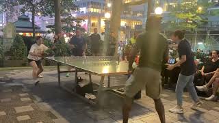 Drago amp Tenzin vs Tre amp Ashley Bryant park ping pong tournament 91124 [upl. by Werdma]