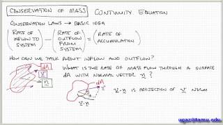 Conservation of Mass part 1  Lecture 21  Chemical Engineering Fluid Mechanics [upl. by Gnok]