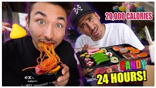 I Only Ate Candy Food For 24 Hours  IMPOSSIBLE FOOD CHALLENGE 20000 Calories [upl. by Itoc243]