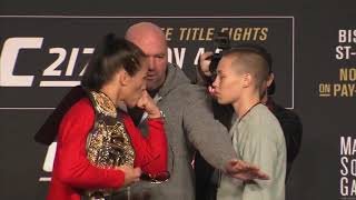 UFC 217 Jedrzejczyk vs Namajunas Garbrandt vs Dillashaw  Prefight Press Conference Faceoffs [upl. by Eitak]