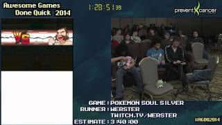 Pokemon Soul Silver Speedrun 25555  Live at AGDQ 2014 [upl. by Krid]