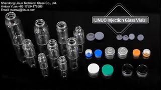 LINUO pharmaceutical tubular glass injection vials and rubber stoppers and caps [upl. by Nicholson180]