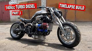 1400cc TURBO DIESEL MOTORCYCLE BUILD PART 3 [upl. by Kentiga]