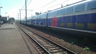 Arrivée TGV Duplex n°5104 Lille EuropeToulouse Matabiau à Béziers Voie B 12h23 [upl. by Ishii]