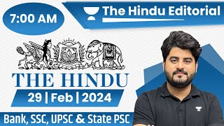 29 Feb 2024  The Hindu Analysis  The Hindu Editorial  Editorial by Vishal sir  Bank  SSC  UPSC [upl. by Codd]