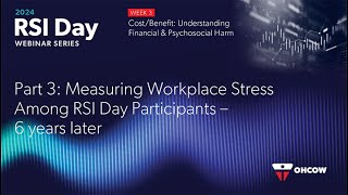 RSI Day 2024 3c Measuring Workplace Stress Among RSI Day Participants – 6 years later [upl. by Ardnoyek]