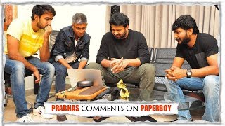 Prabhas Comments on PaperBoy  Santosh Shoban Riya Suman  Sampath Nandi  Jaya Shankarr [upl. by Mame]