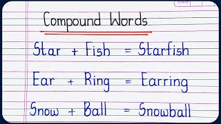 Compound words for grade 1  compound words  compound words in English [upl. by Yalahs]